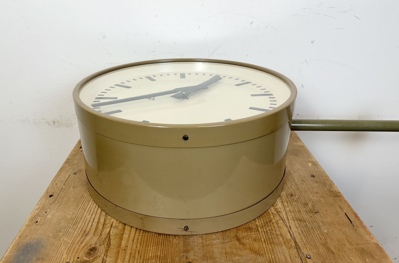 Large Industrial Double Sided Railway Or Factory Clock From Pragotron, 1960s photo buy