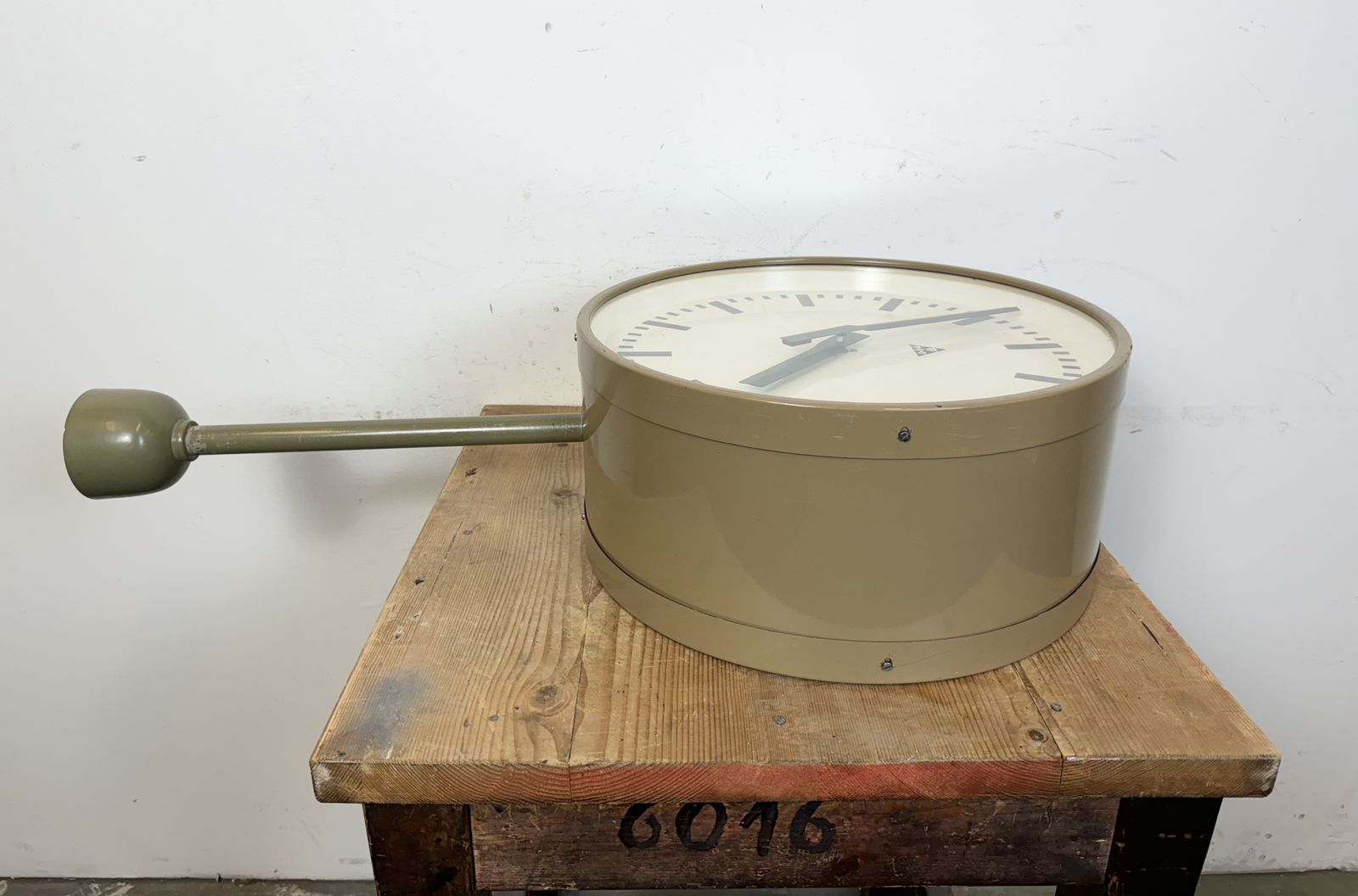 Large Industrial Double Sided Railway Or Factory Clock From Pragotron, 1960s photo vintage