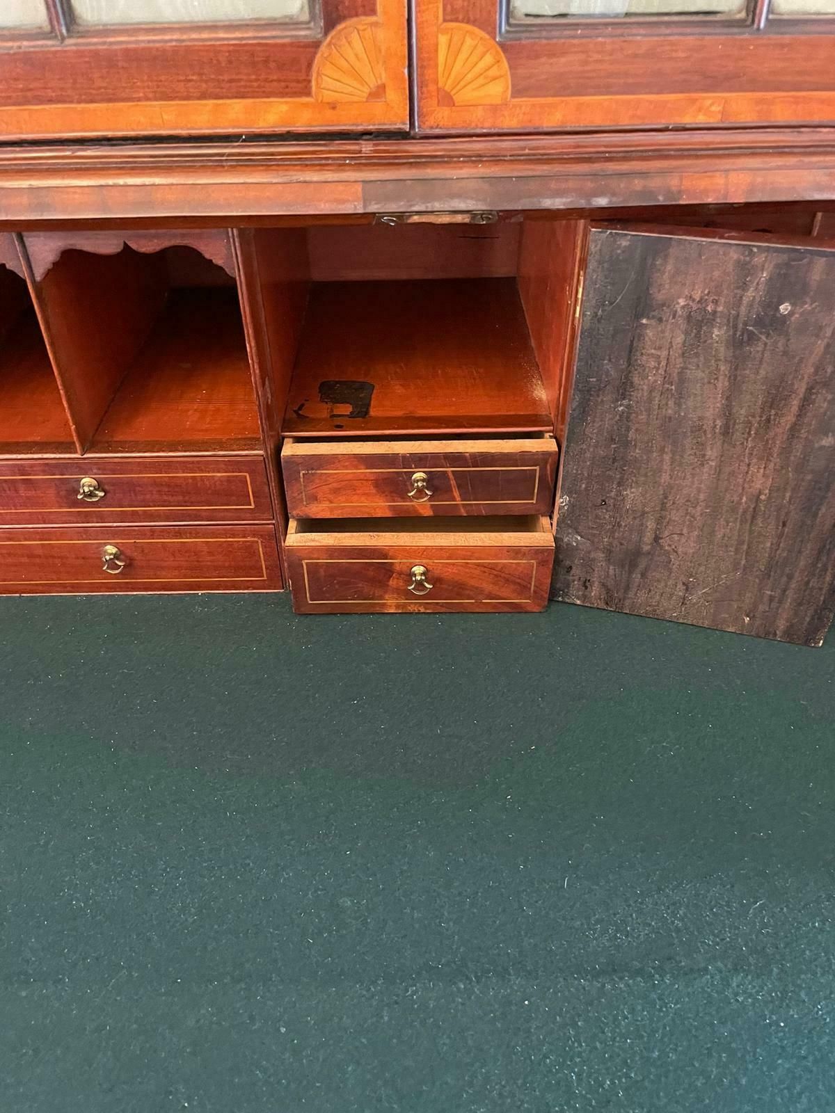 4225.0 Outstanding Quality Antique 19th Century Mahogany Inlaid Bookcase photo