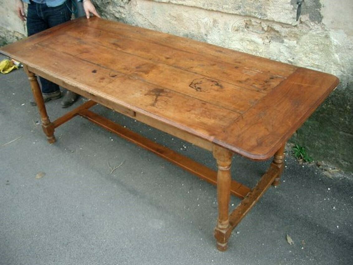 Classic Cherrywood Farmhouse Table From France photo for sale