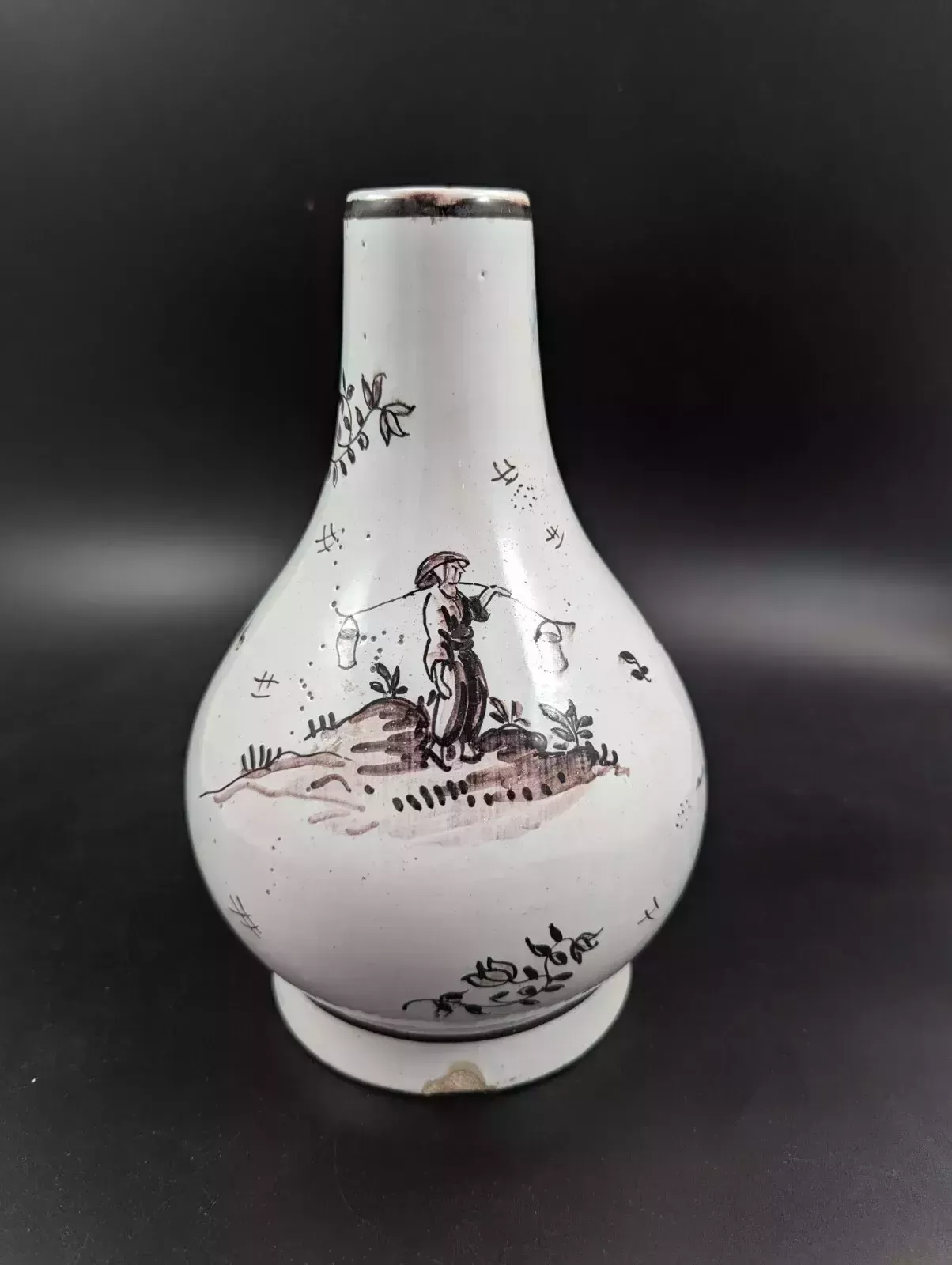 Antique Delft Tin Glazed Pottery Vase, Mid 18th Century. photo vinterior