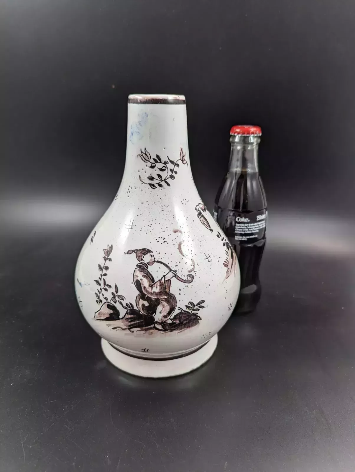 photo furniture Antique Delft Tin Glazed Pottery Vase, Mid 18th Century.