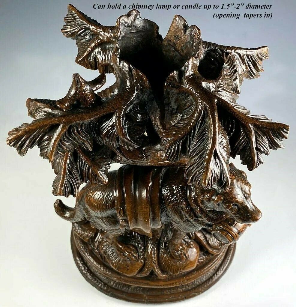 19thc.Black Forest 'St.Bernard Rescue Dog' Carved 'Eperne' photo buy