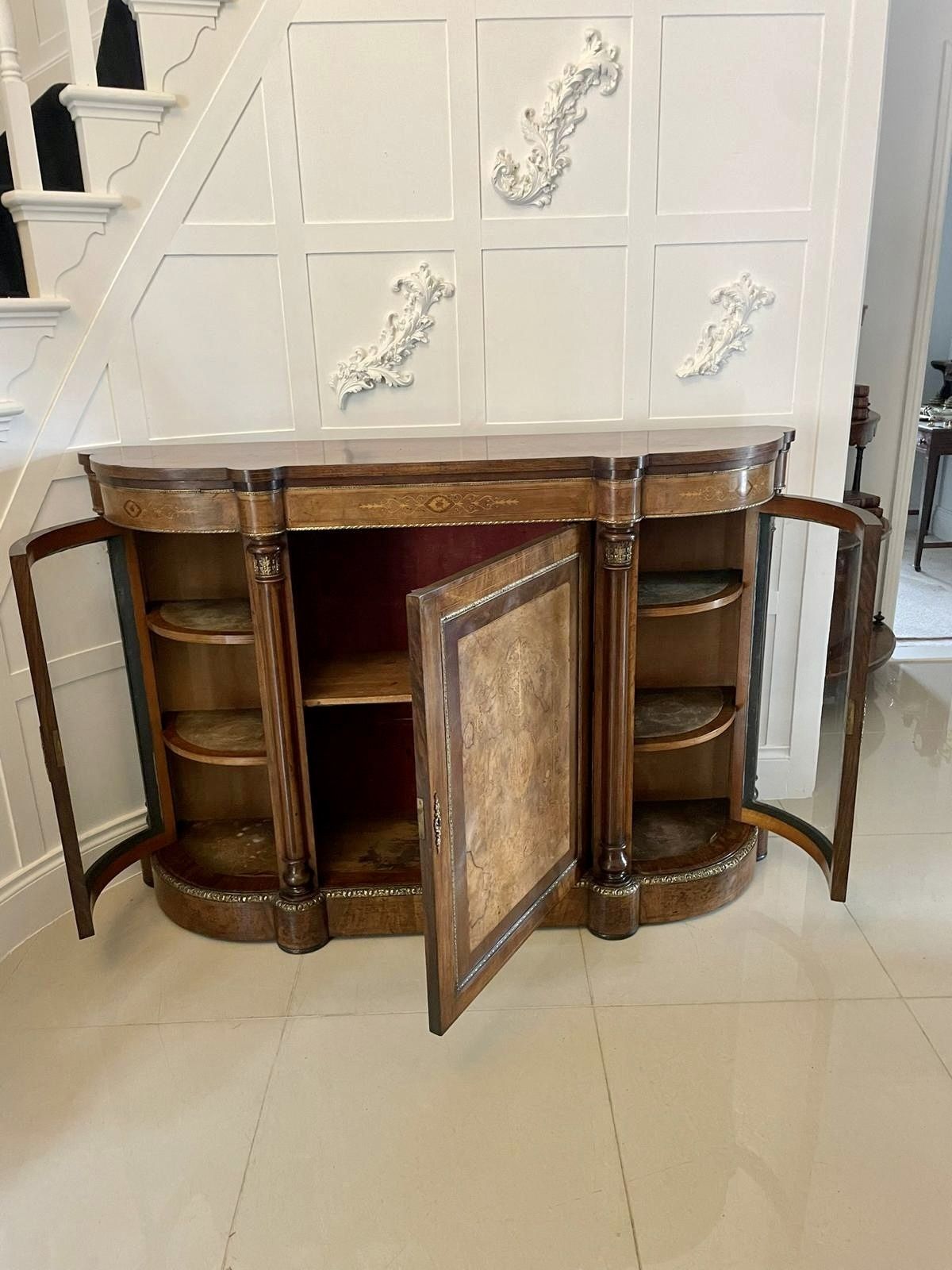 Superb Quality Antique 19th Century Burr Walnut Inlaid Credenza photo buy