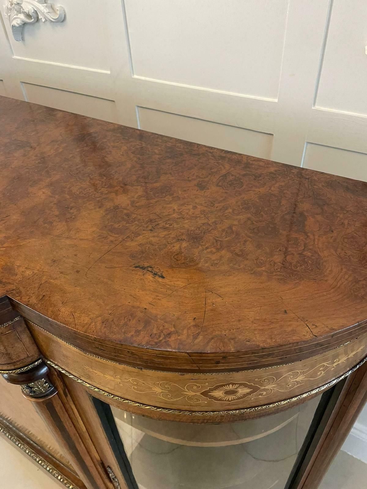 3895.0 Superb Quality Antique 19th Century Burr Walnut Inlaid Credenza photo