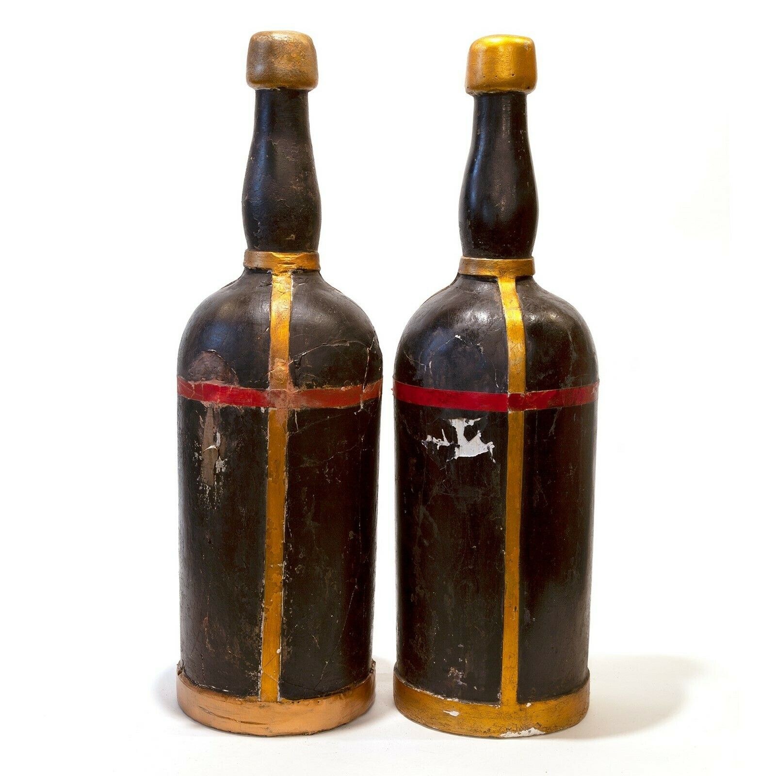 Pair Of Giant Dummy Advertising Bottles For French 'Rhum' photo for sale
