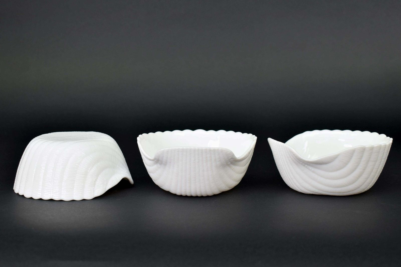 Mid Century Seashell Dessert Bowl Set Of 9 Milk Glass | Punch Italian Hollywood Regency Opalescent White Coastal Dinnerware French photo vinterior