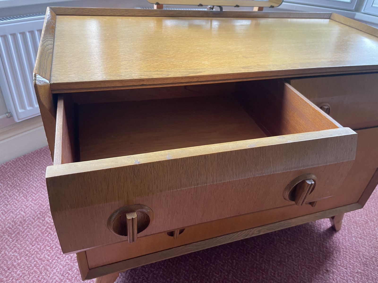 Mid Century White And Newton Oak Chest Of Drawers/Dressing Table photo Furniture