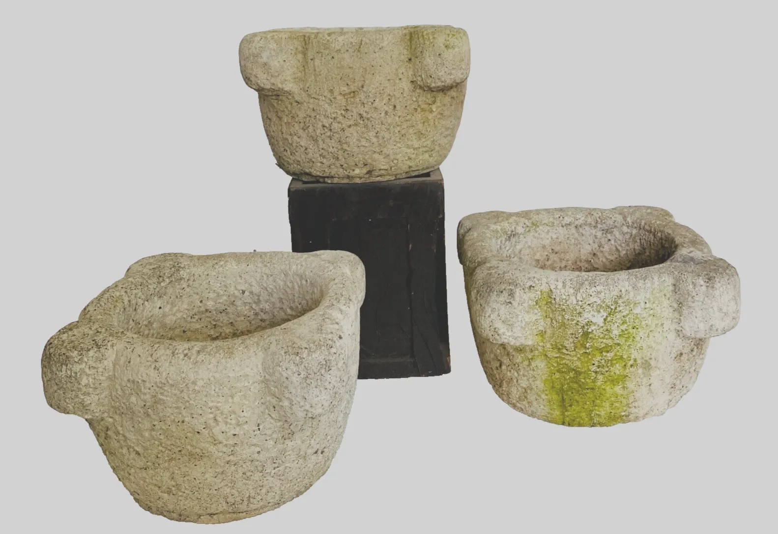Set Of Three 18th Century Stone Eared Mortars photo buy