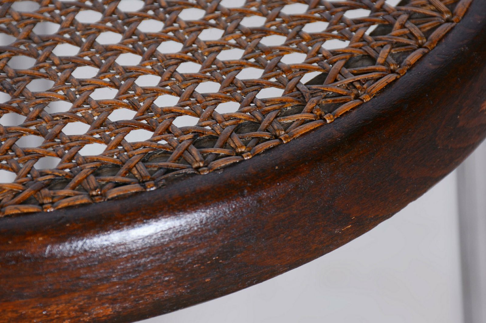 Restored Bauhaus Stool, By Robert Slezák, Chrome, Rattan, Czech, 1930s photo furniture
