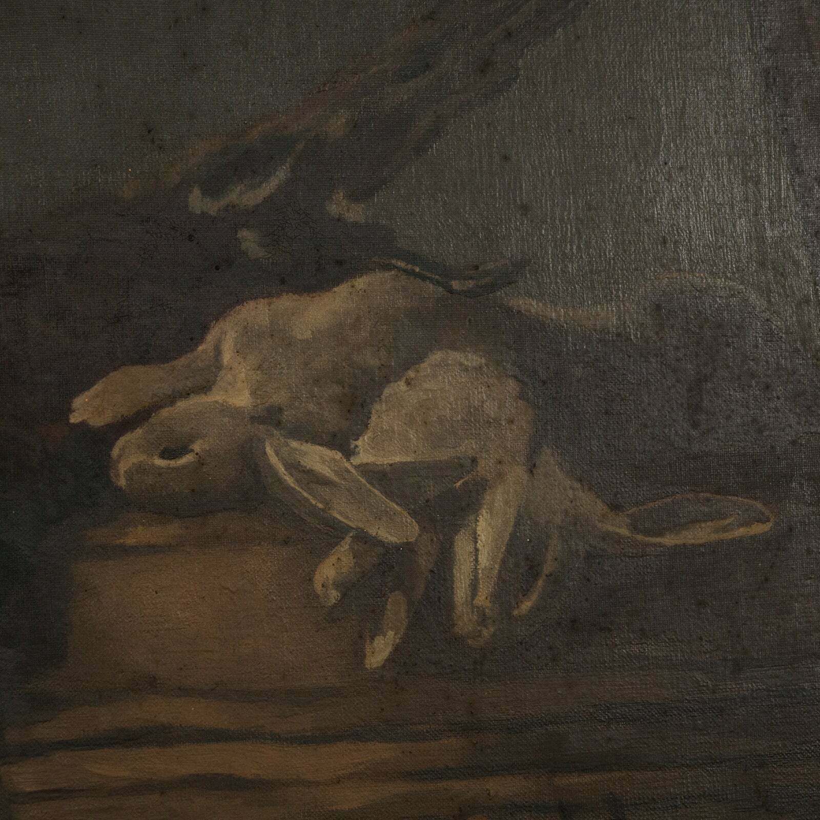 Mid Century Hunting Still Life Oil Painting photo for sale