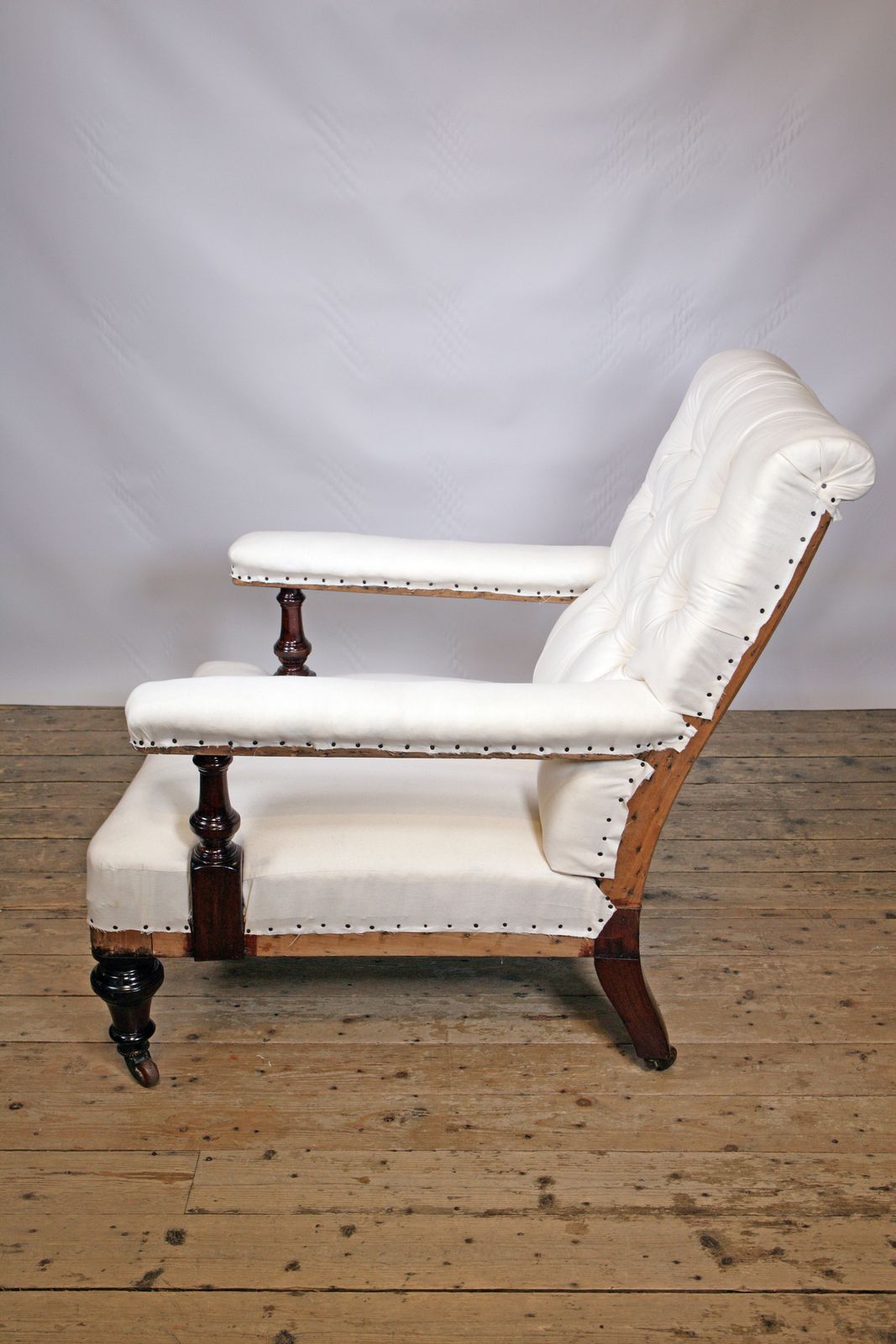 A Refined 19th Century Country House Buttonback Open Armchair photo Furniture