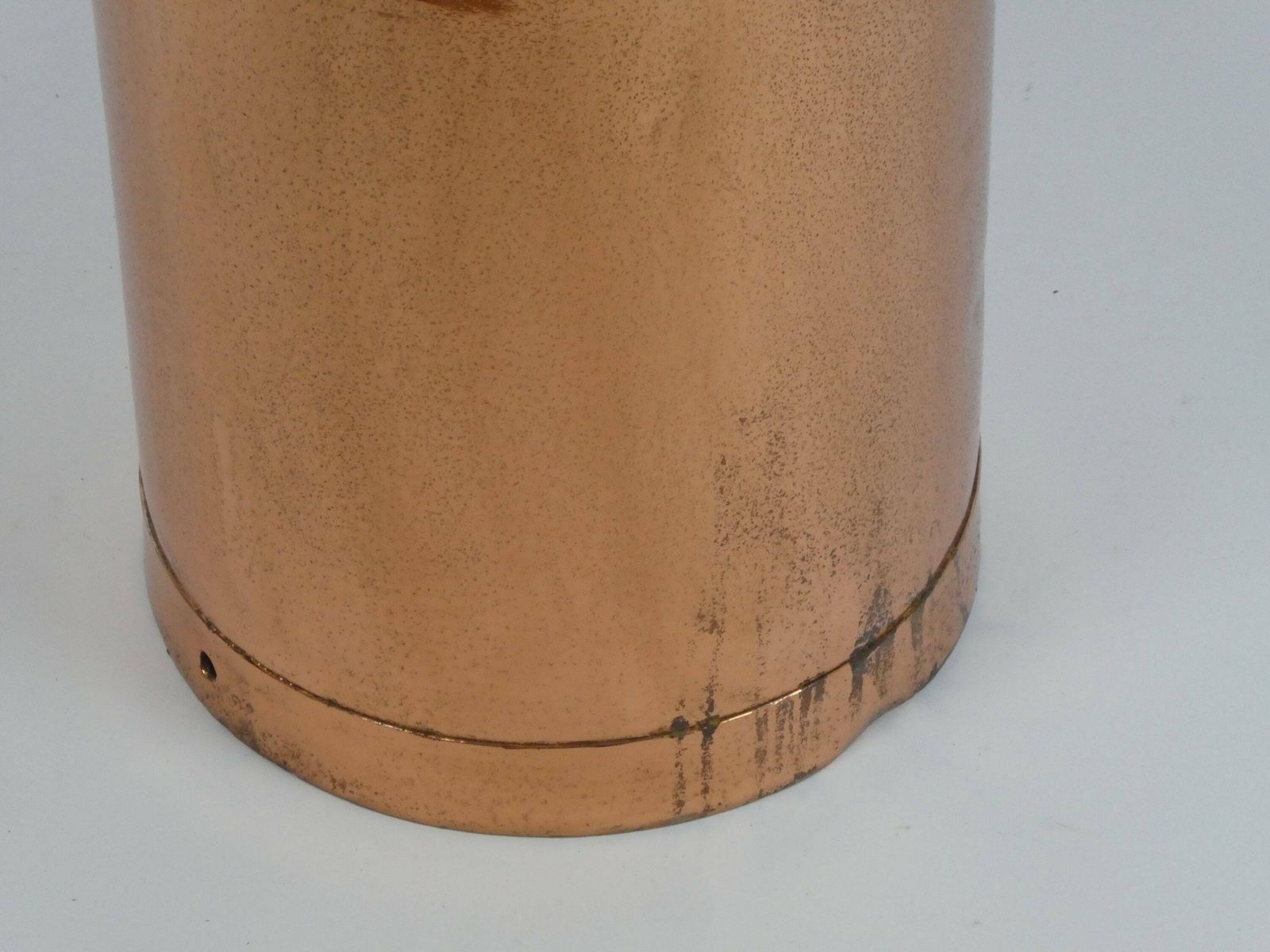 Copper Plated Large Antique French Milk Can, Original French Old Container With Lid And Handle, Farmhouse Kitchen Decor photo buy