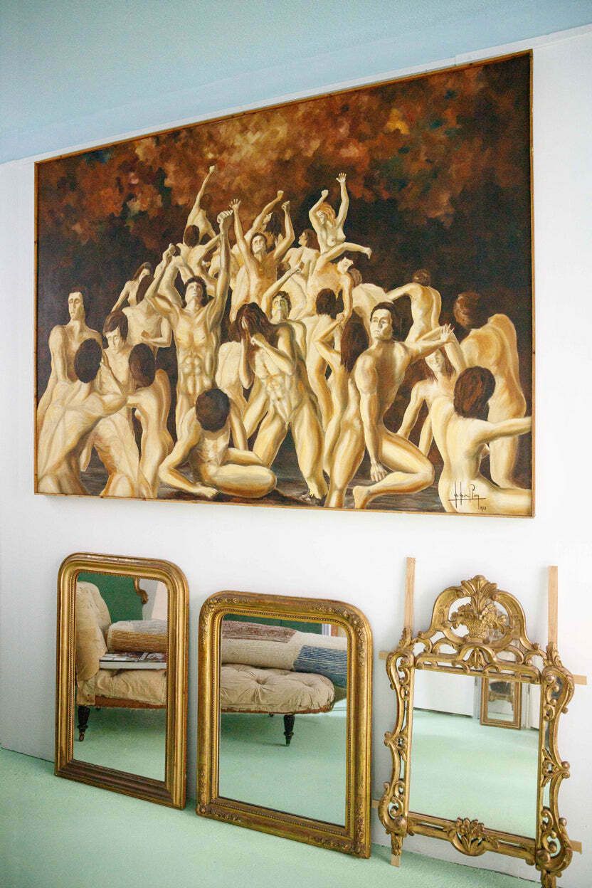 Groot Vintage Olieverfschilderij "Purgatory" Uit De Jaren 1970 photo Kunst