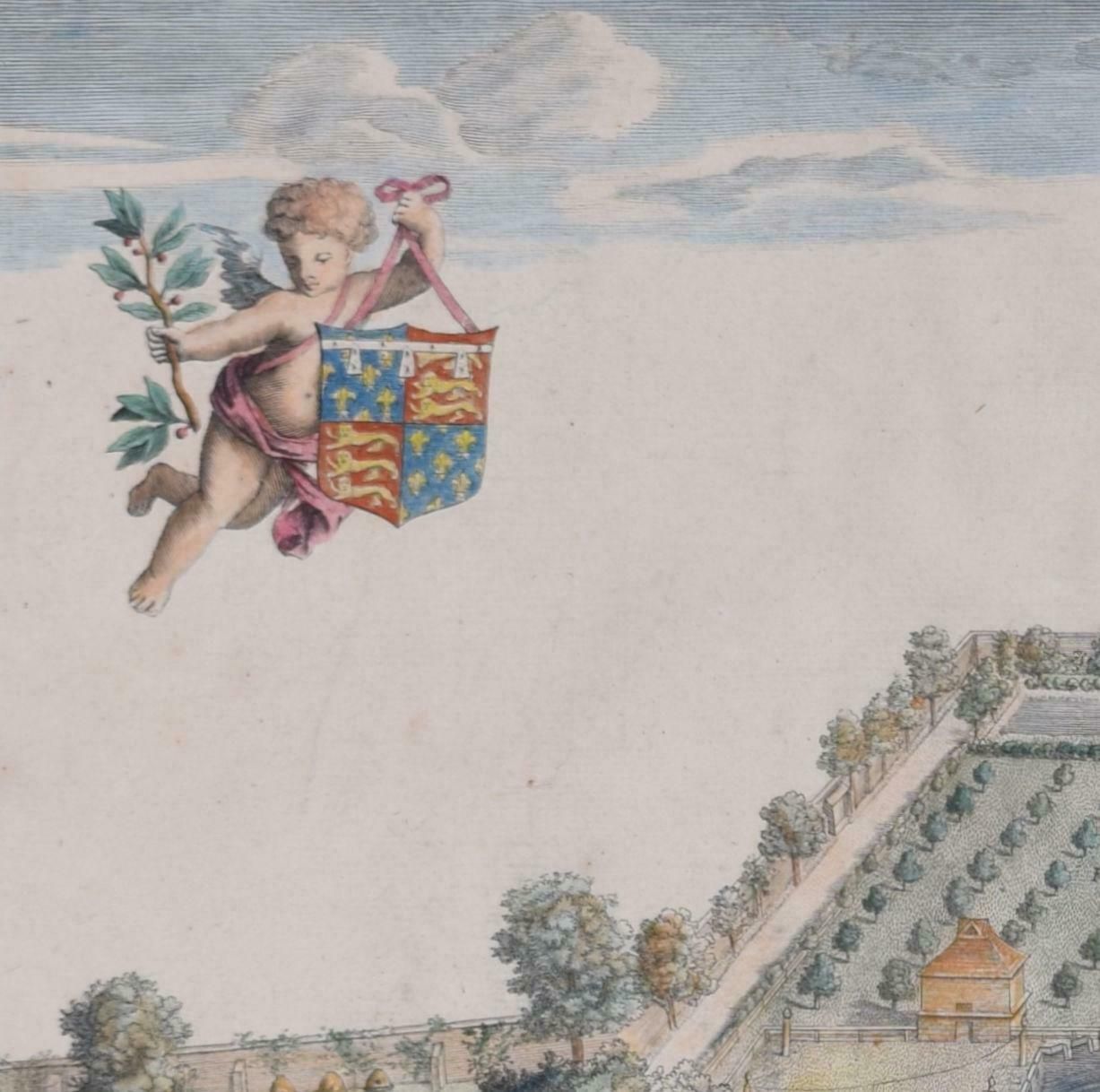 David Loggan Christ's College, Cambridge 1690 Engraving By David Loggan 1690 photo furniture