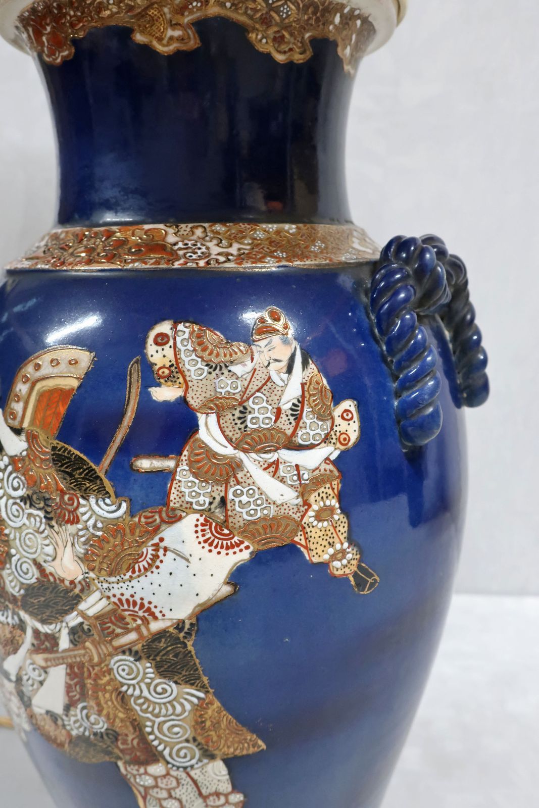 Pair Of Japanese Meiji Period Satsuma Porcelain Lamps photo 1650.0