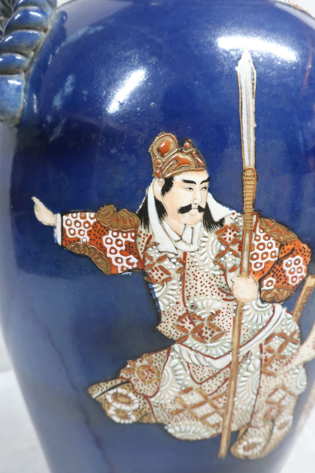 1650.0 Pair Of Japanese Meiji Period Satsuma Porcelain Lamps photo