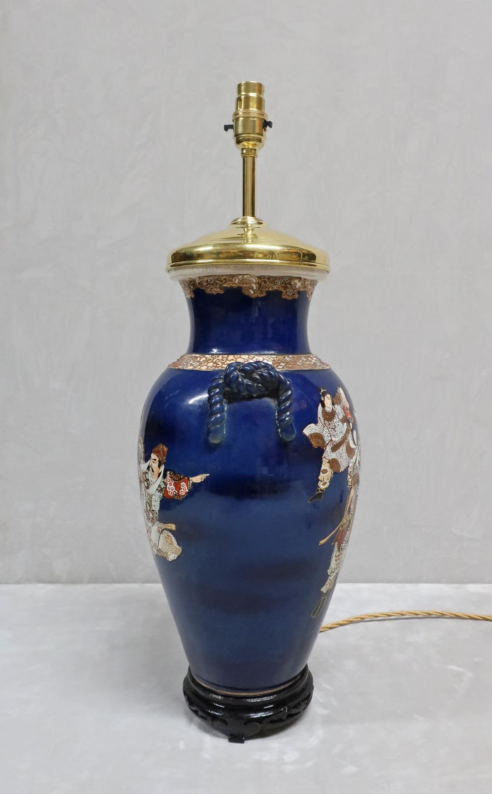 photo buy Pair Of Japanese Meiji Period Satsuma Porcelain Lamps