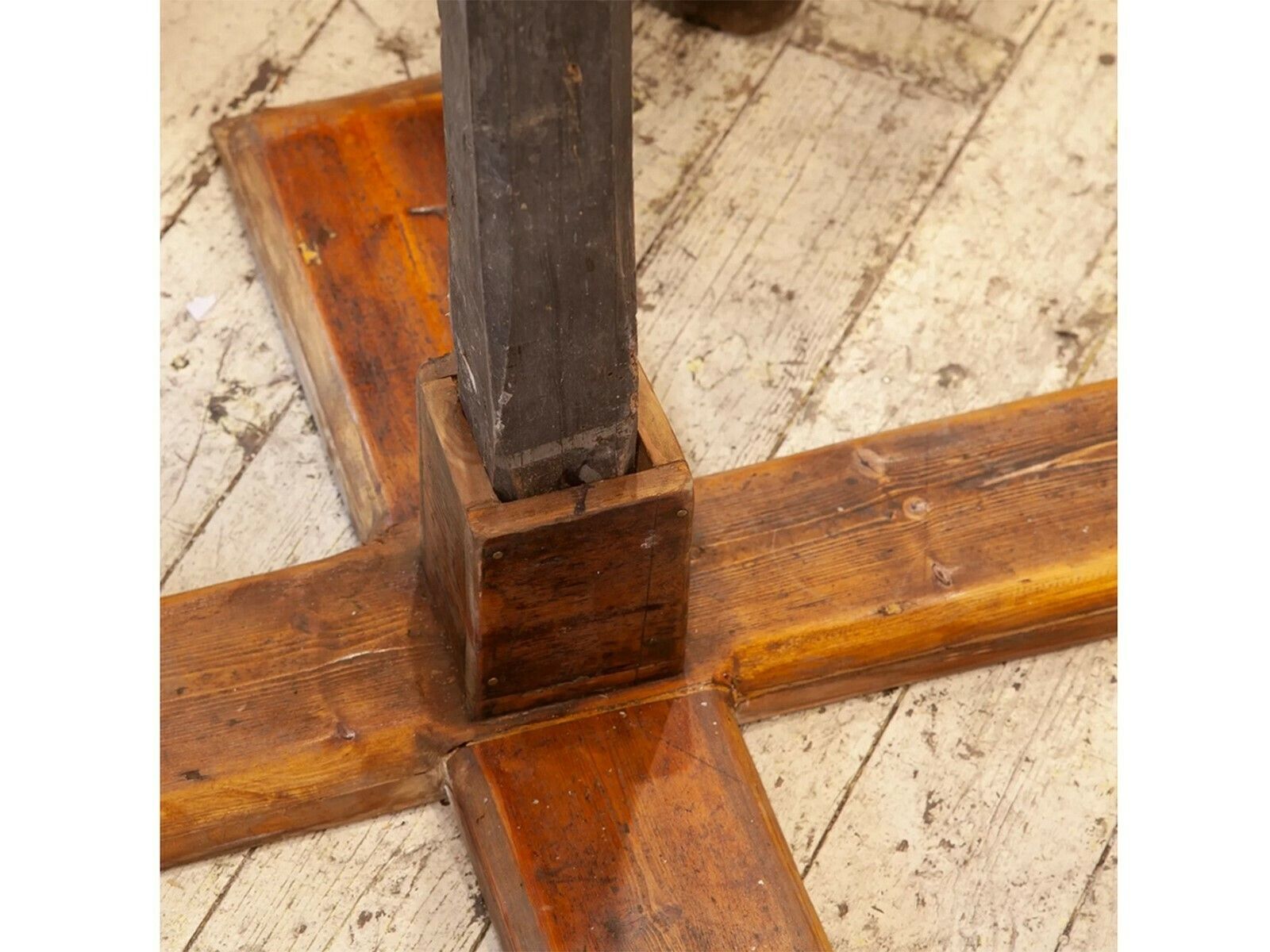 Wooden Candleholder From An 18thc. Spanish Church photo vinterior