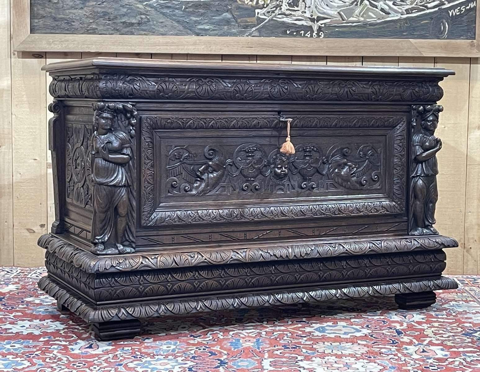 Large Renaissance Oak Chest From The End Of The 17th Century photo furniture