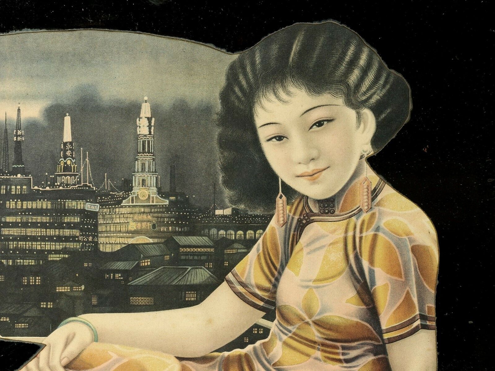 Pair Of 1930's Mirrors With Shanghai 'Beauties' photo for sale