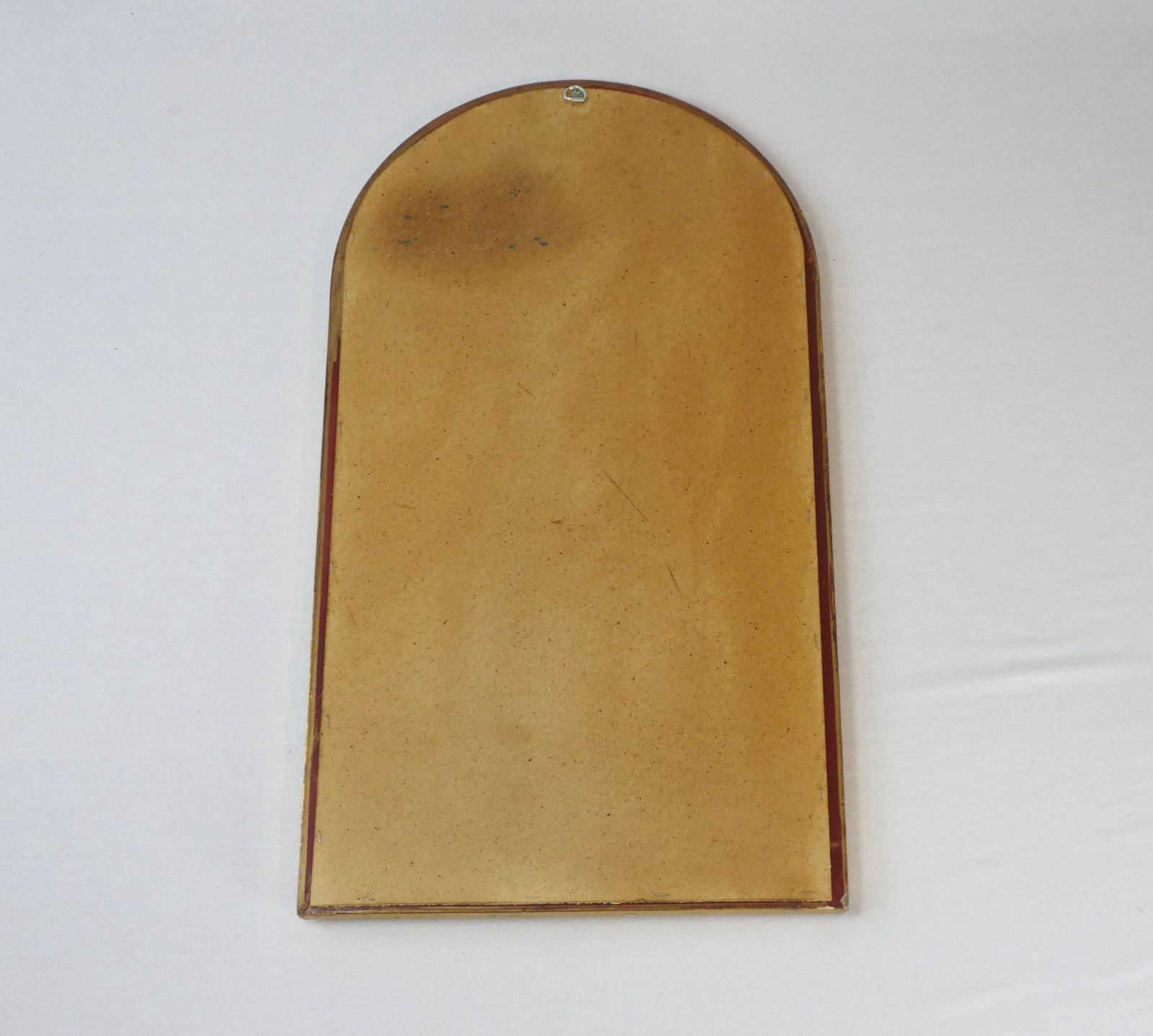 Wonderful Mid Century Asymmmetrical French Gold Mirror, Half Moon Wall Mirror With Gold Ornaments photo for sale