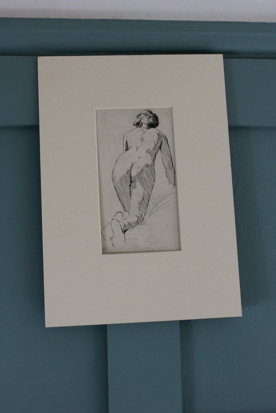 Early 20th Century Pen And Ink Drawing Female Nude photo furniture