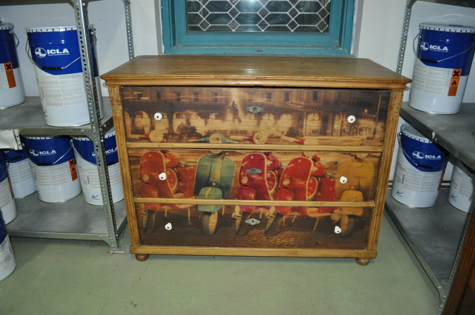 Pine Chest Of Drawers With Vespa Photo photo Furniture