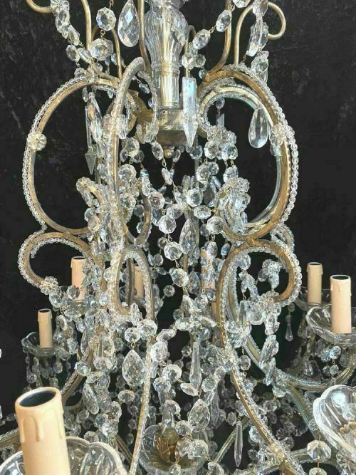 A Large Pair Of Eighteen Light Florentine Antique Chandeliers photo Lighting