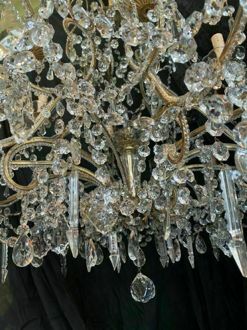 A Large Pair Of Eighteen Light Florentine Antique Chandeliers photo vintage