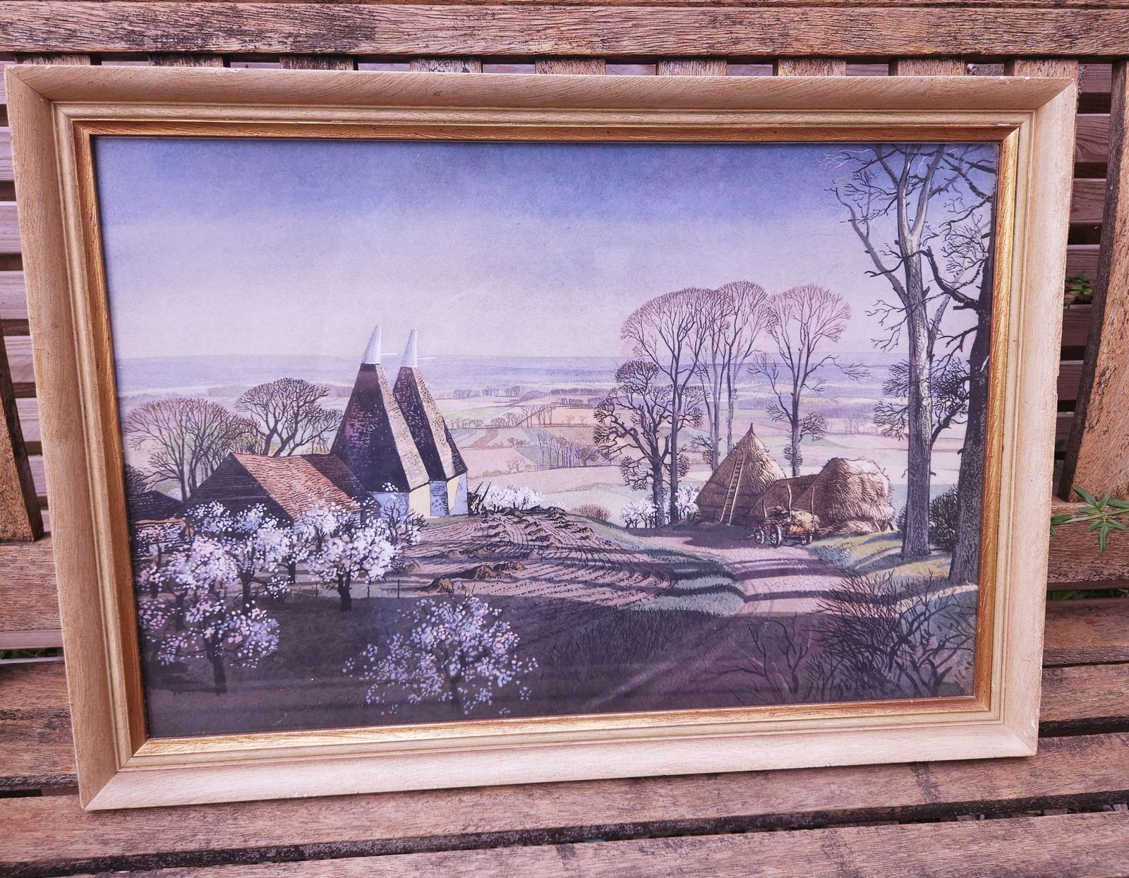Framed 1940's Print Of Painting 'Spring' By Rowland Hilder photo Art