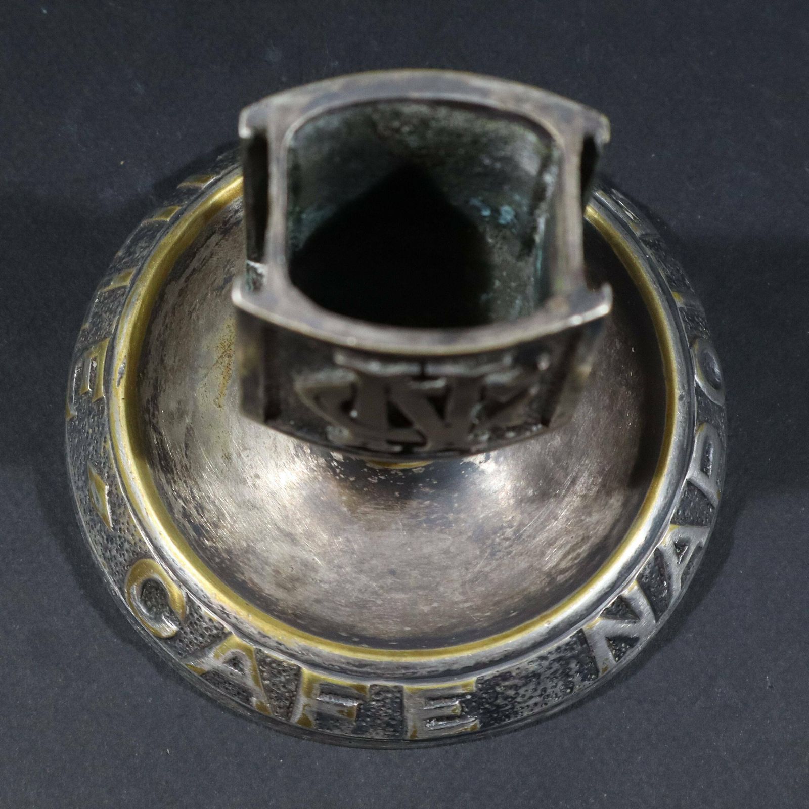 Antique French Bronze Match Striker And Holder Café Napoleon Ashtray photo vinterior