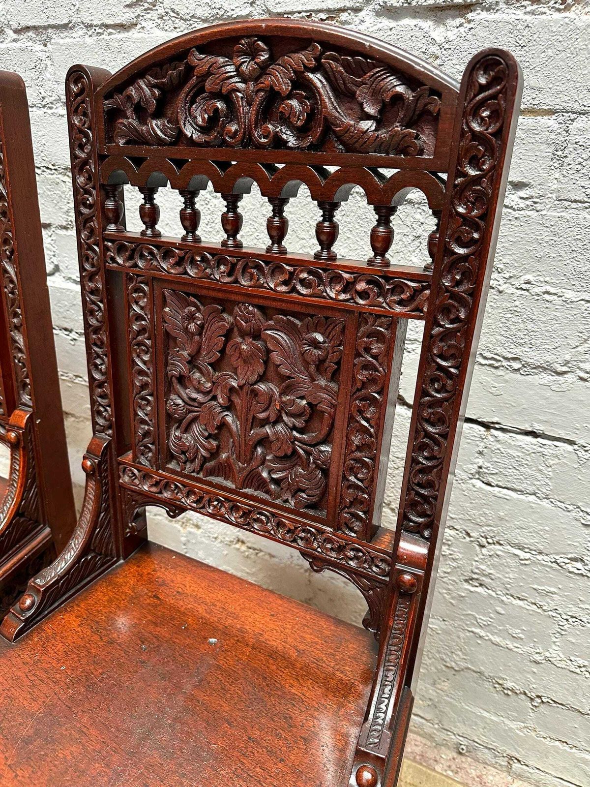 Antique Mahogany Hall Chairs, 1800s photo vintage
