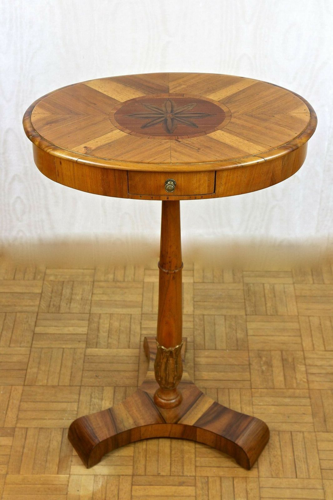 Pair Of 19th Century Biedermeier Side Tables, Nut / Cherrywood   At Ca. 1830 photo for sale