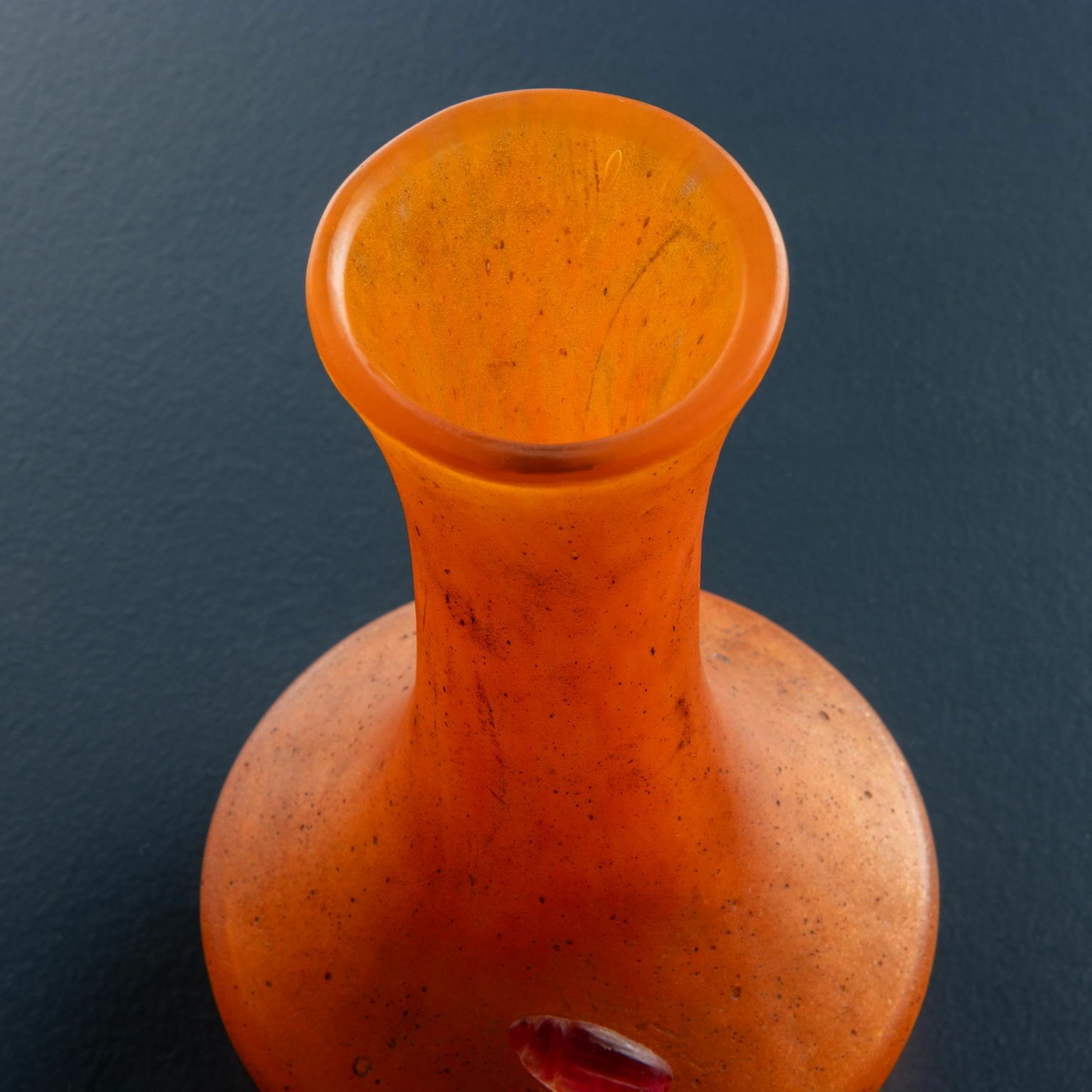 Antique Daum Vase With Scarab Blown Glass France XX Century photo Home Decor