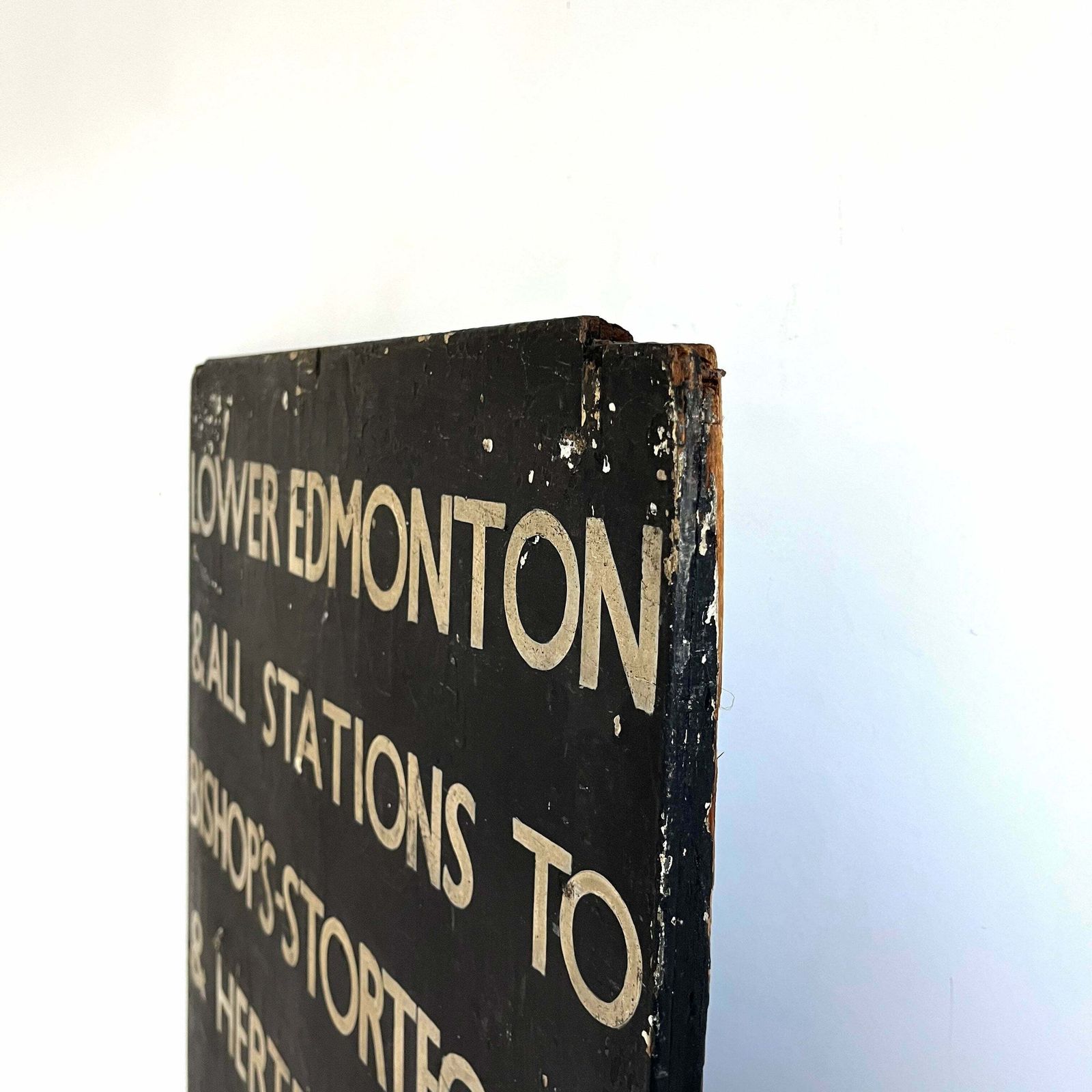 90.0 Liverpool Street Wooden Train Destination Boards X2   "Stopping Stations" photo