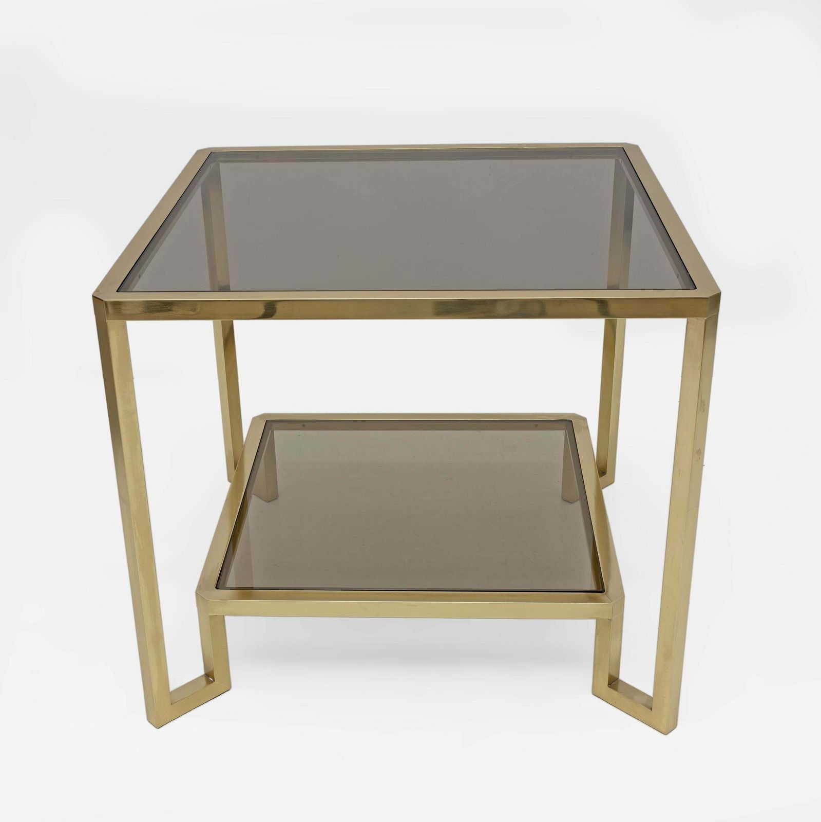 Guy Lefevre Square Brass Coffee Table For Maison Jansen, France 1970s photo for sale
