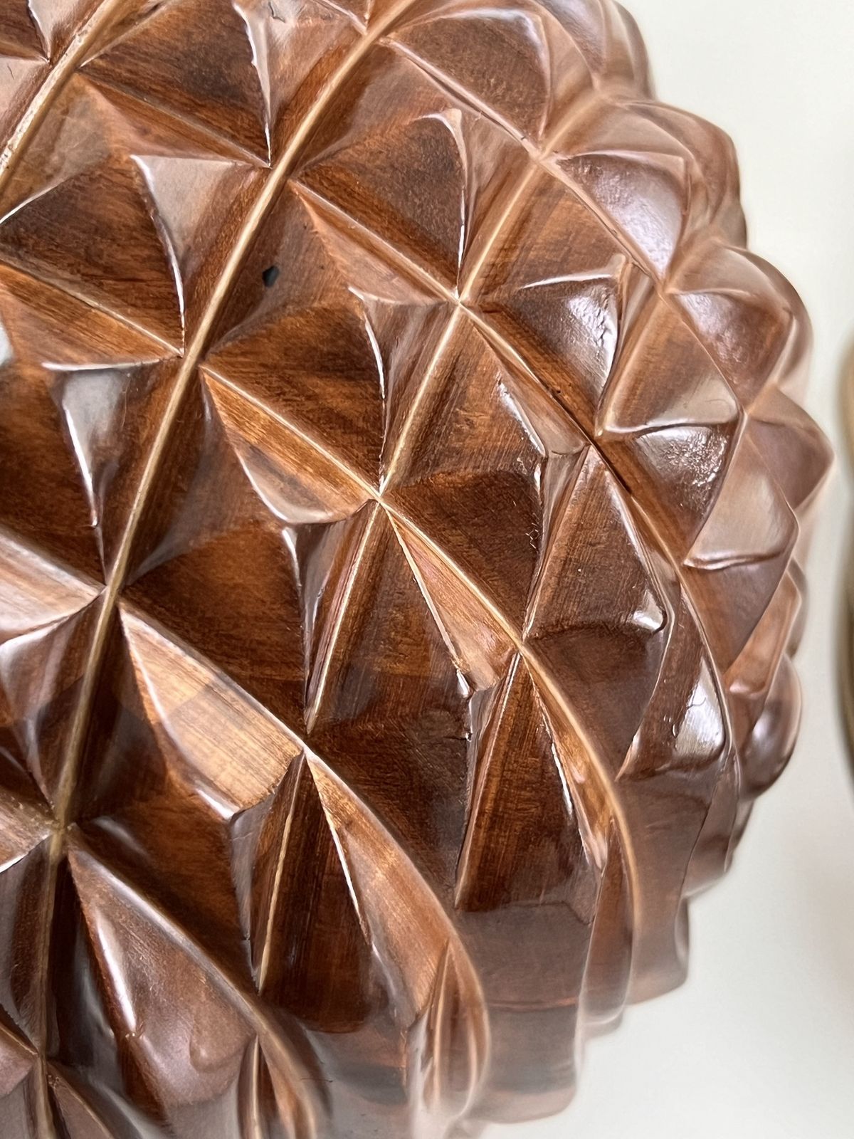 photo for sale Italian Midcentury Sculptural Table Lamp In Nutwood, 1960s