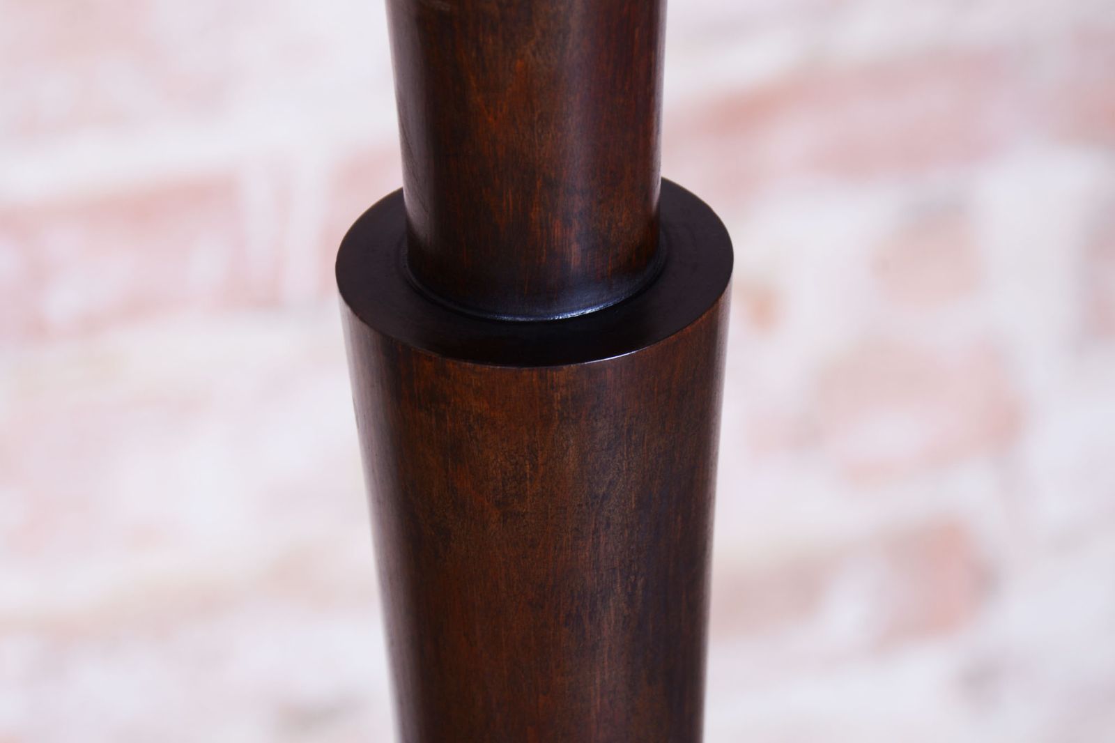 Restored Cubism Floor Lamp, Beech, Chrome, Milk Glass, Rewired, Czech, 1920s photo vinterior