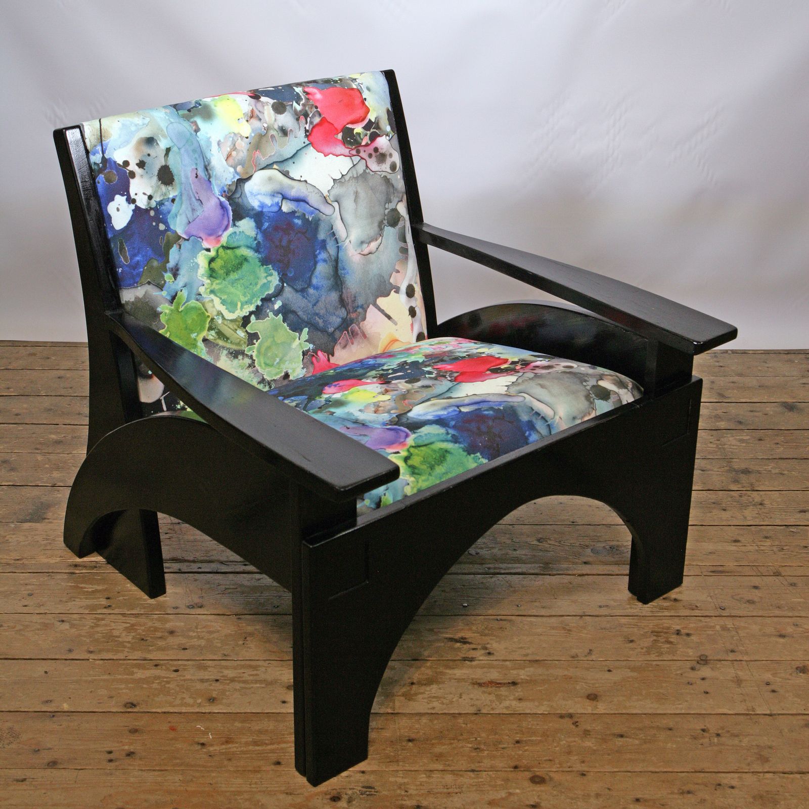 Charles Rennie Mackintosh Design Armchair In Timorous Beasties Fabric