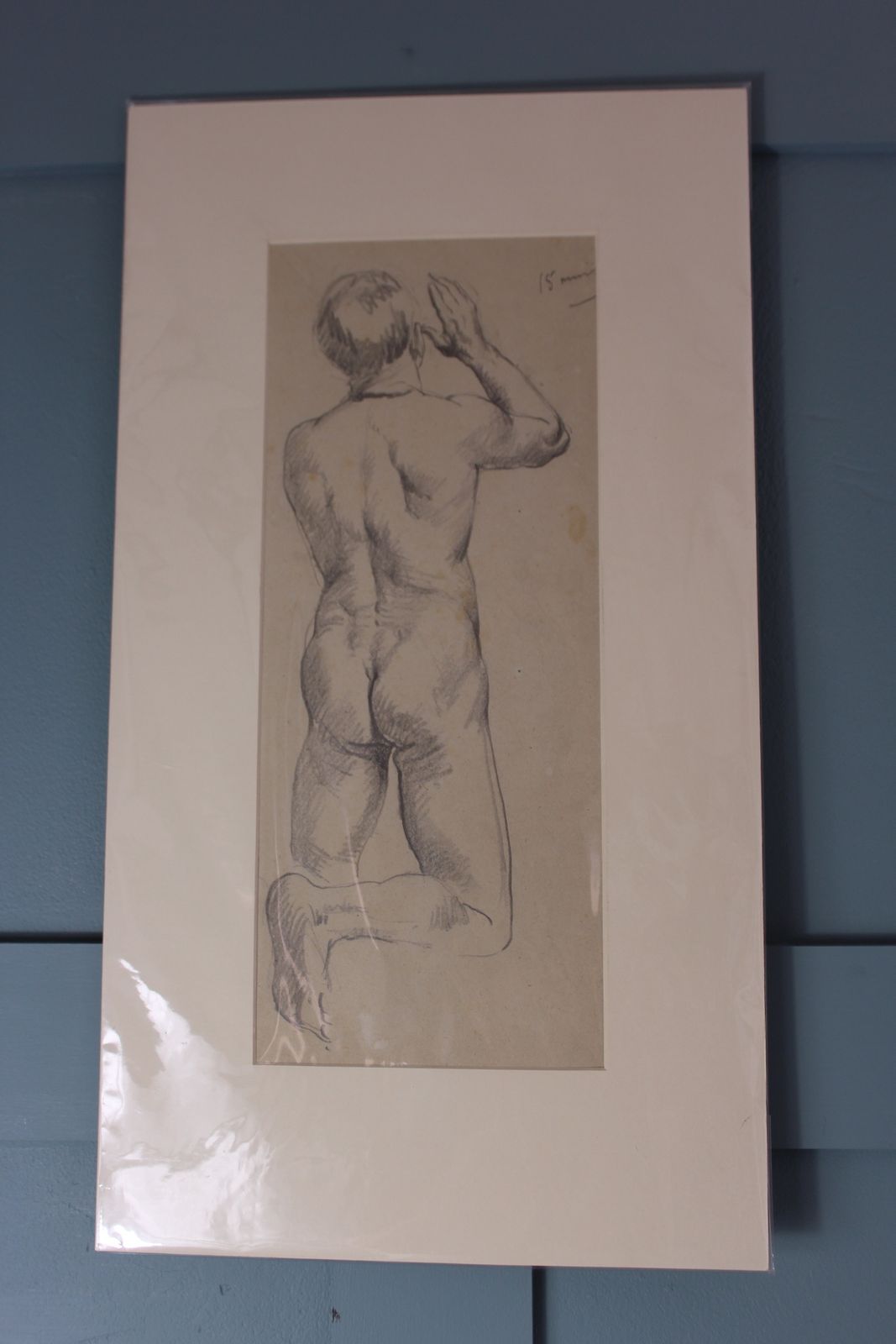 Antique Pencil Study Of A Male Nude
