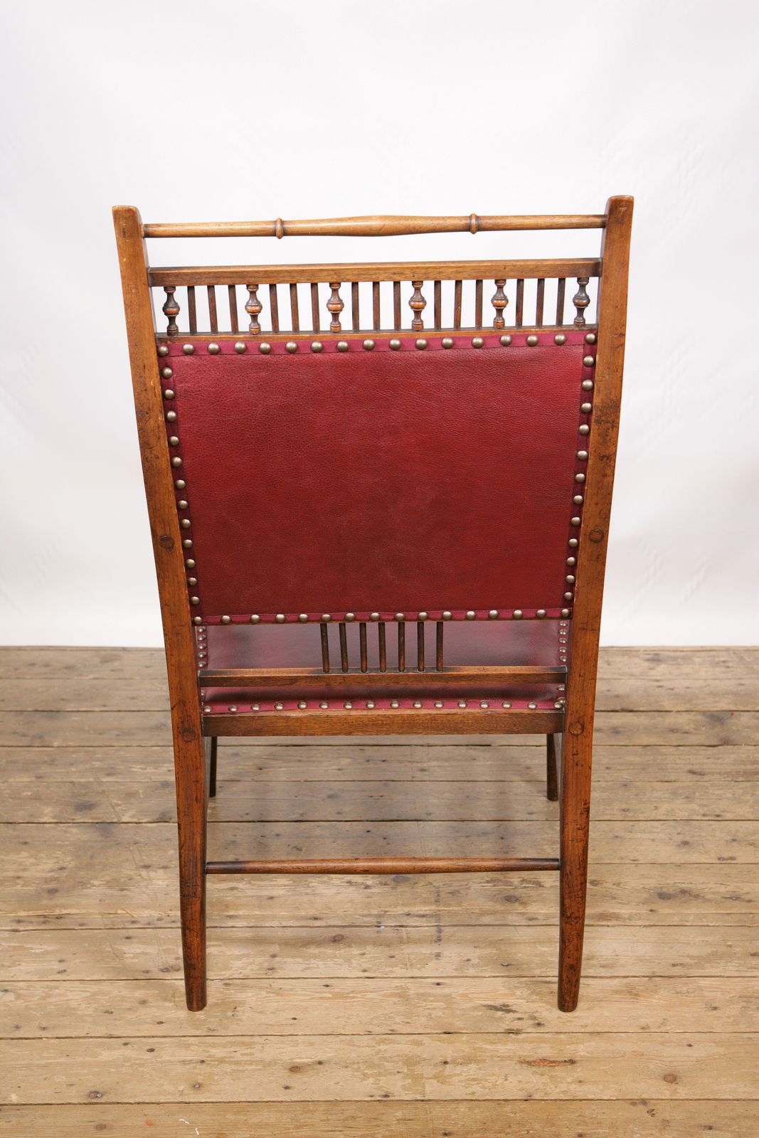 An Original E.W. Godwin Mahogany Side Chair Restored And Upholstered In Oxblood Red Leather photo Furniture