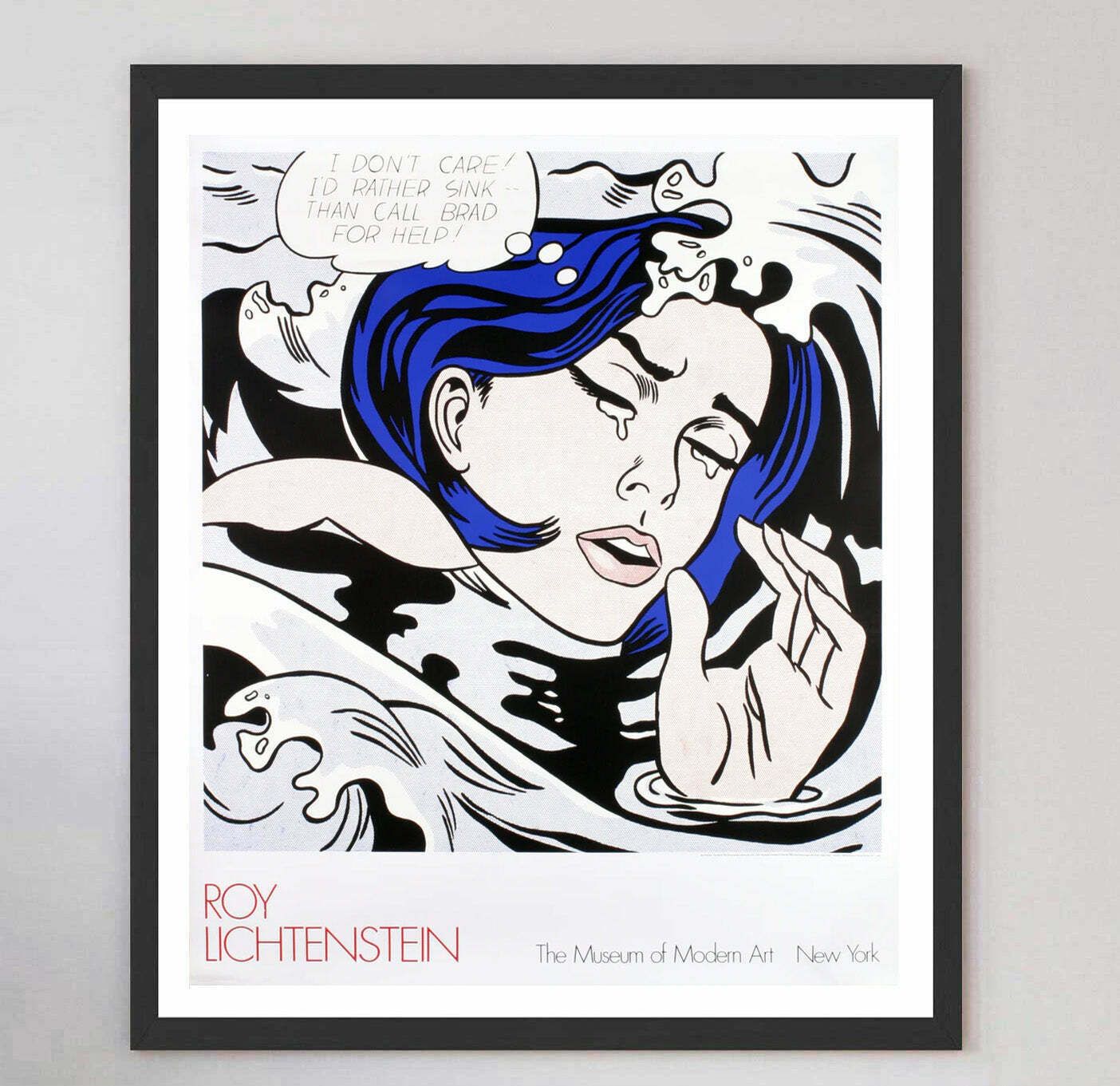 Original Vintage Poster Roy Lichtenstein   Drowning Girl   Museum Of Modern Art New York photo furniture
