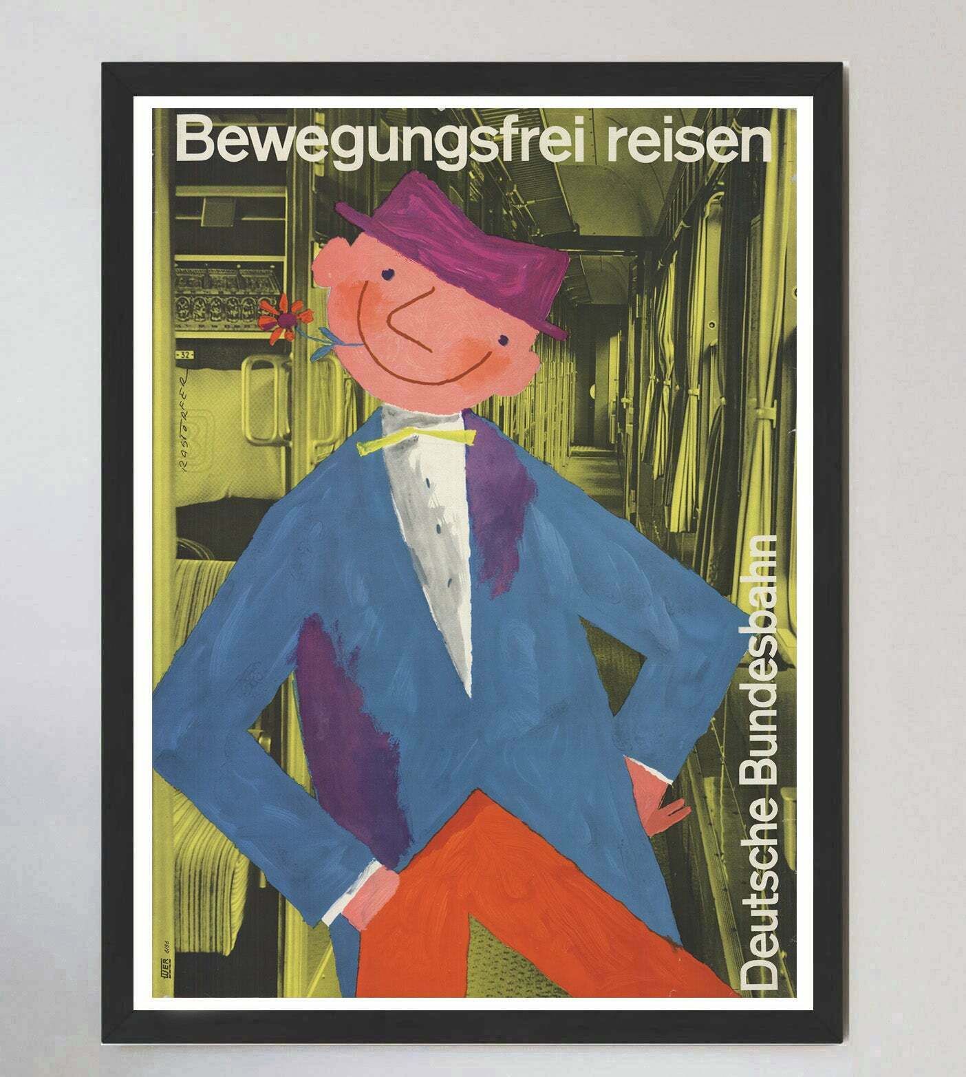 Original Vintage Poster Db German Federal Railway   Travel Freely photo furniture