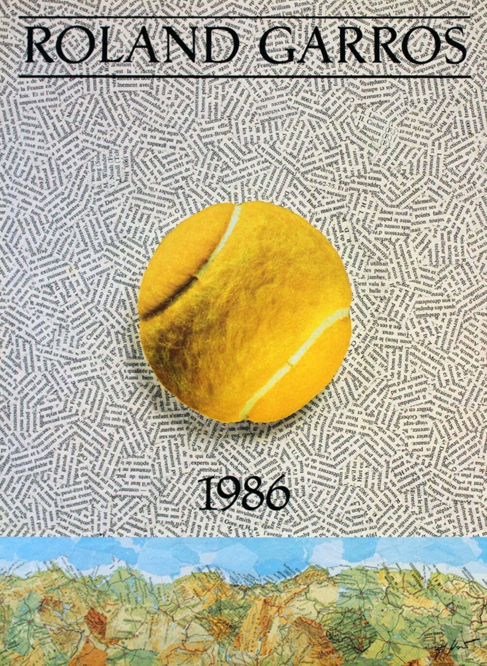 Original Vintage Poster French Open Roland Garros 1986