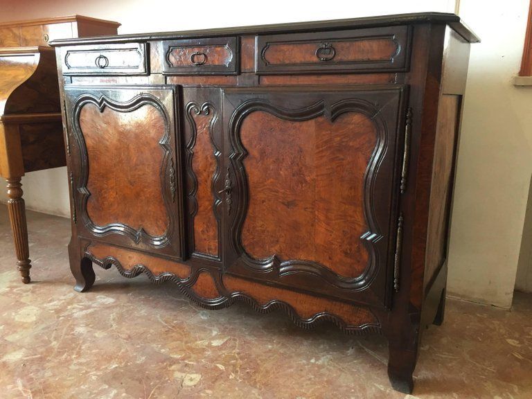 Louis XV Country French Carved Elm Sideboard, Early, 1800s photo vintage