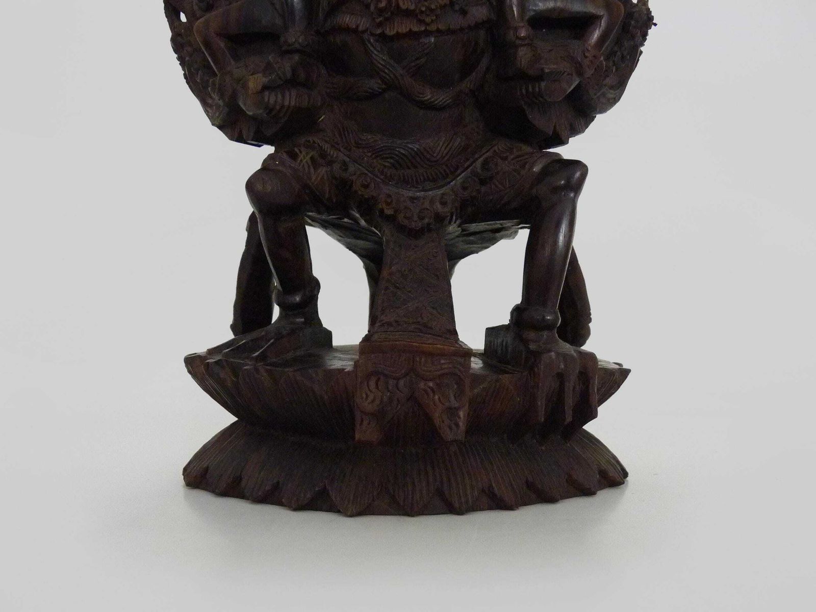 Carved Wooden Statue Of Vishnu Riding Garuda. Bali Indonesia. 1930s photo vinterior