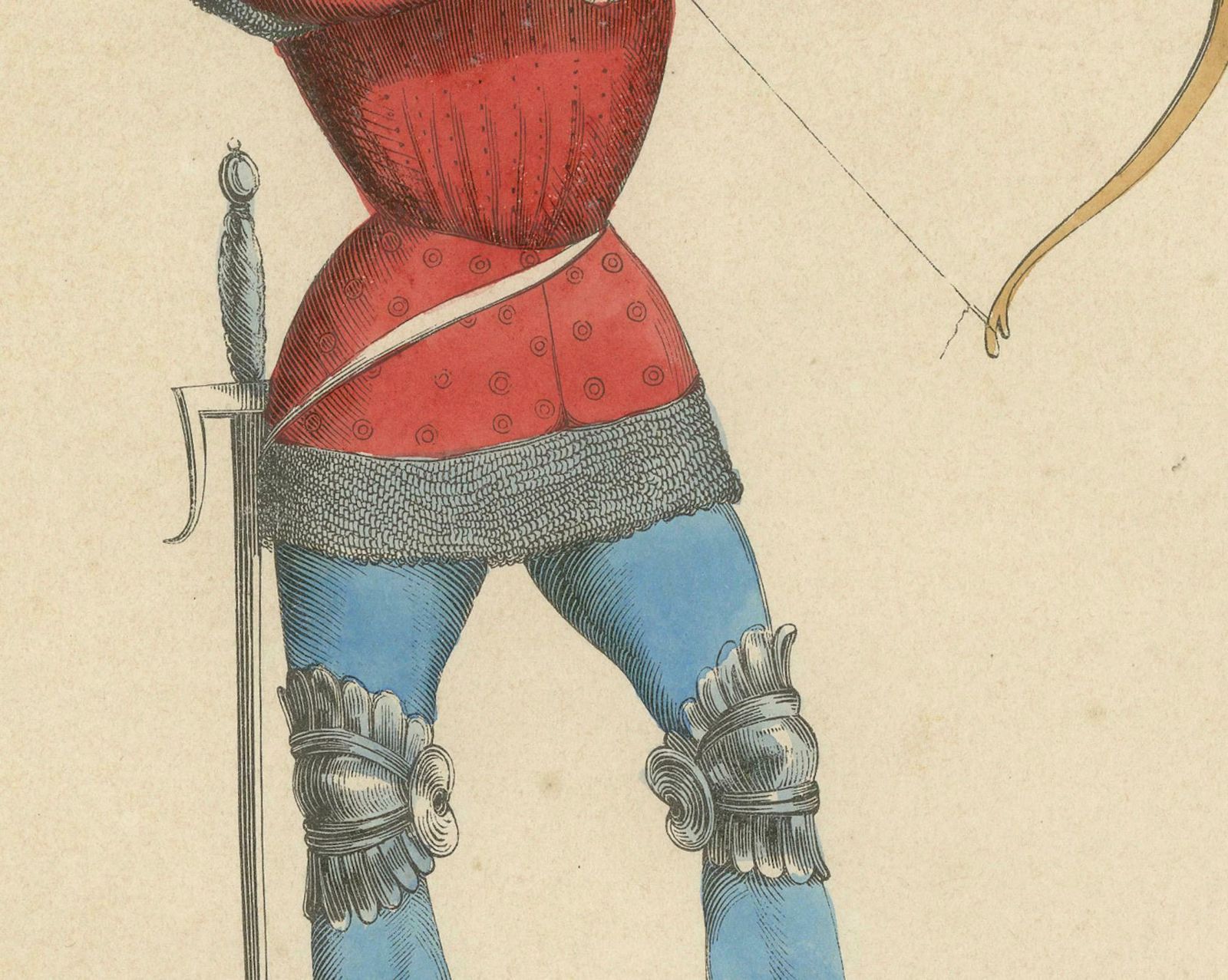 Old Engraving Of The French Archer Precision And Readiness 1847 photo for sale
