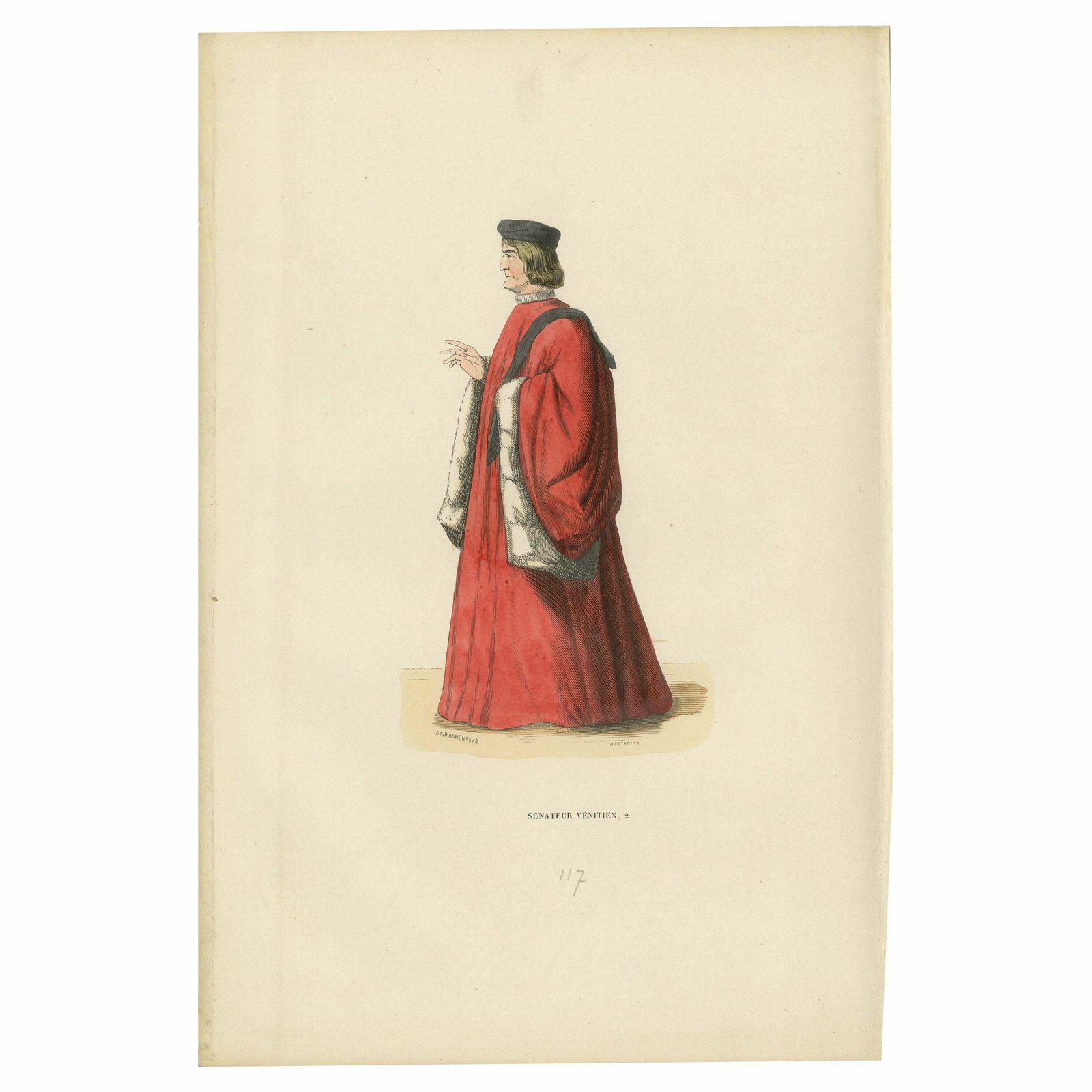 Eminent Venetian Senator In Traditional Robes: A Portrayal Of Political Prestige