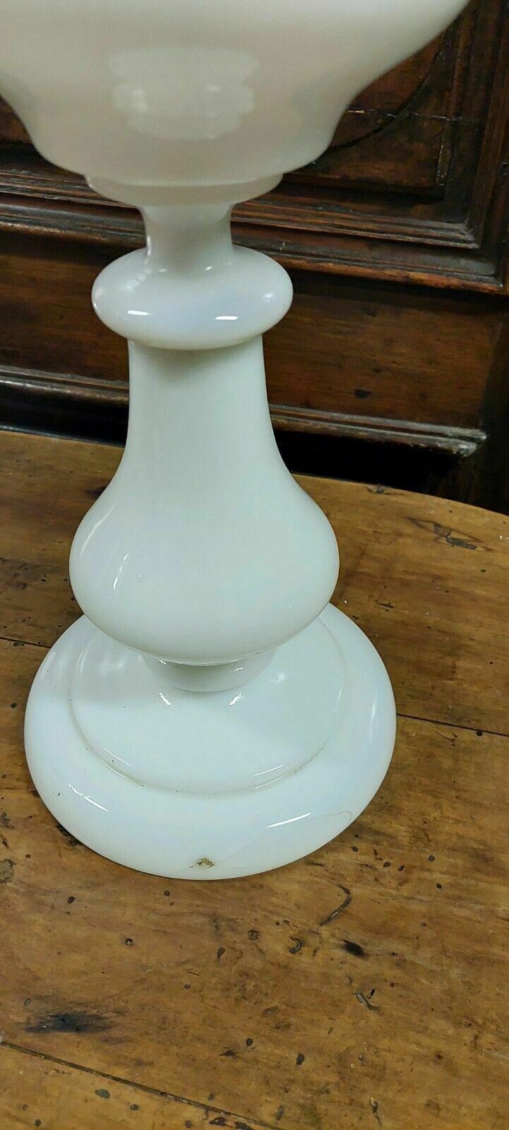 Large Antique Oil Lamp In Opaline Glass, Late 19th Century photo buy